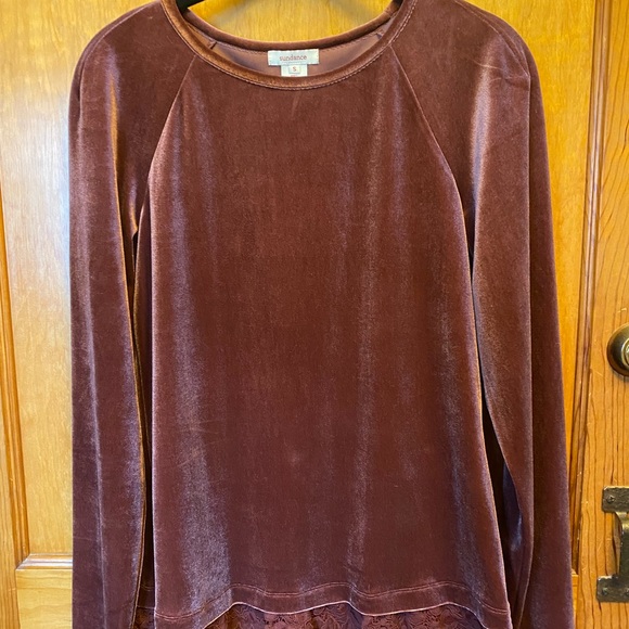 EUC Sundance Grace Velvet & Lace Tunic top - Picture 2 of 6